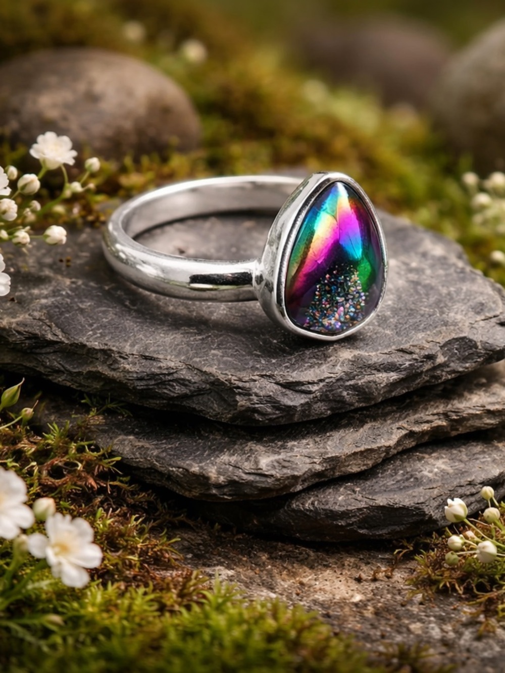 Titanium Aura Druzy Ring - Picture 11 of 15